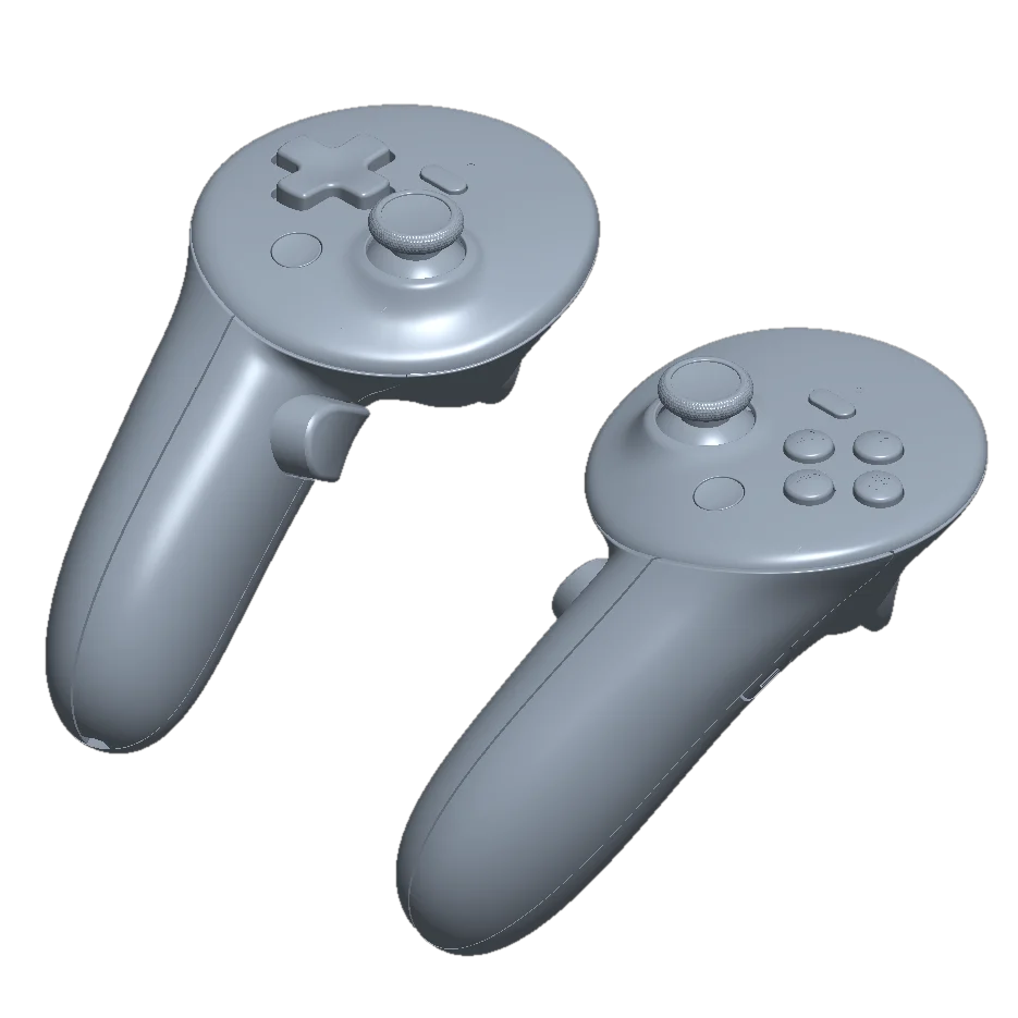 Steam Frame 控制器侧面视图
