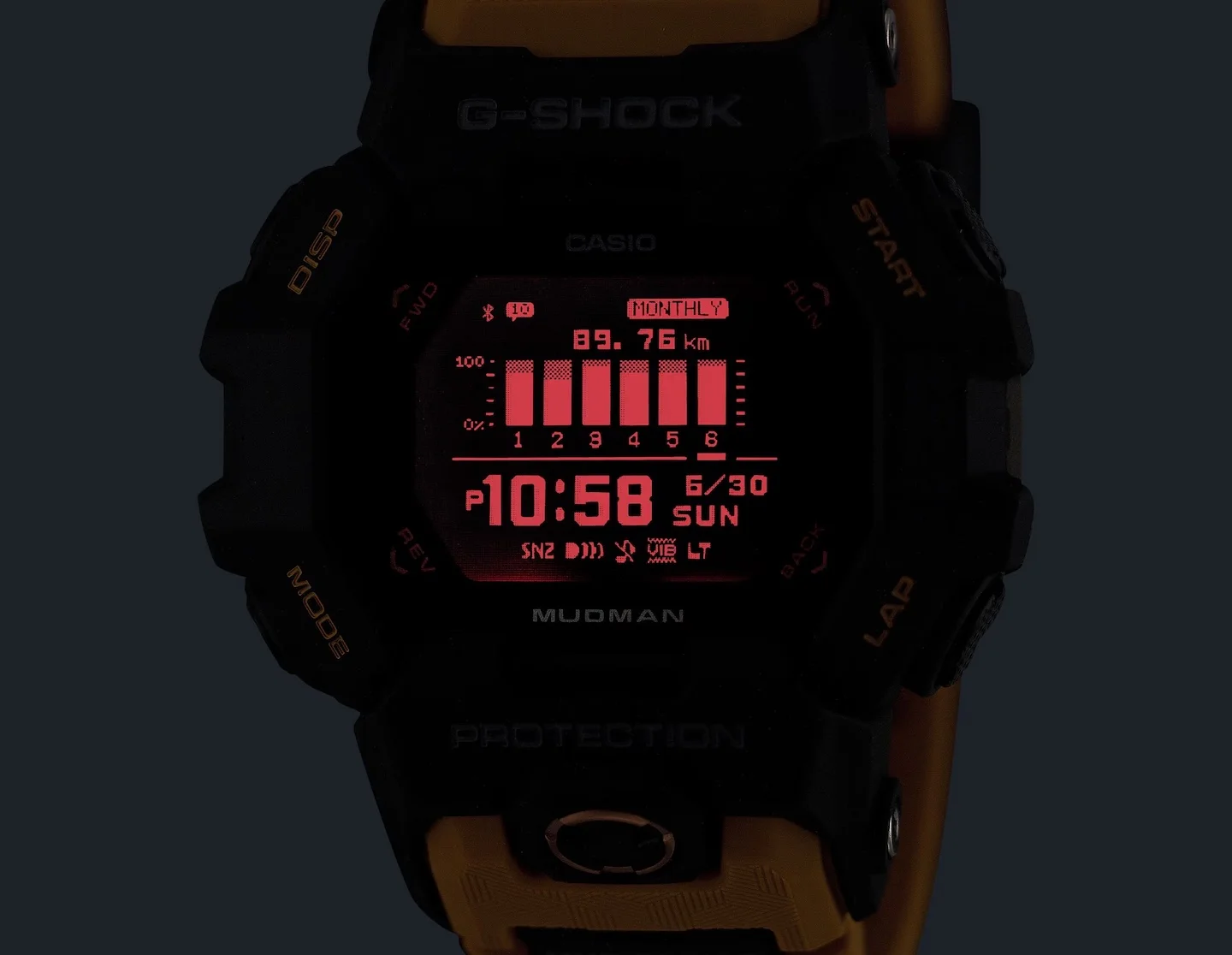 Casio Gshock GDG-B100-1A5_LED