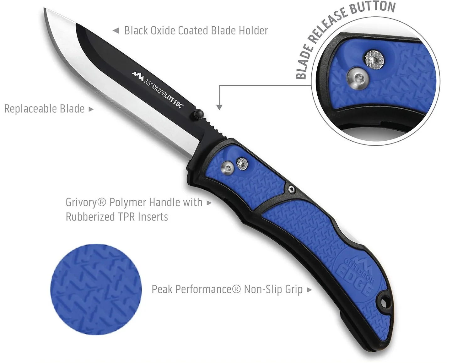 OUTDOOR EDGE 3.5 inch RazorLite EDC Knife