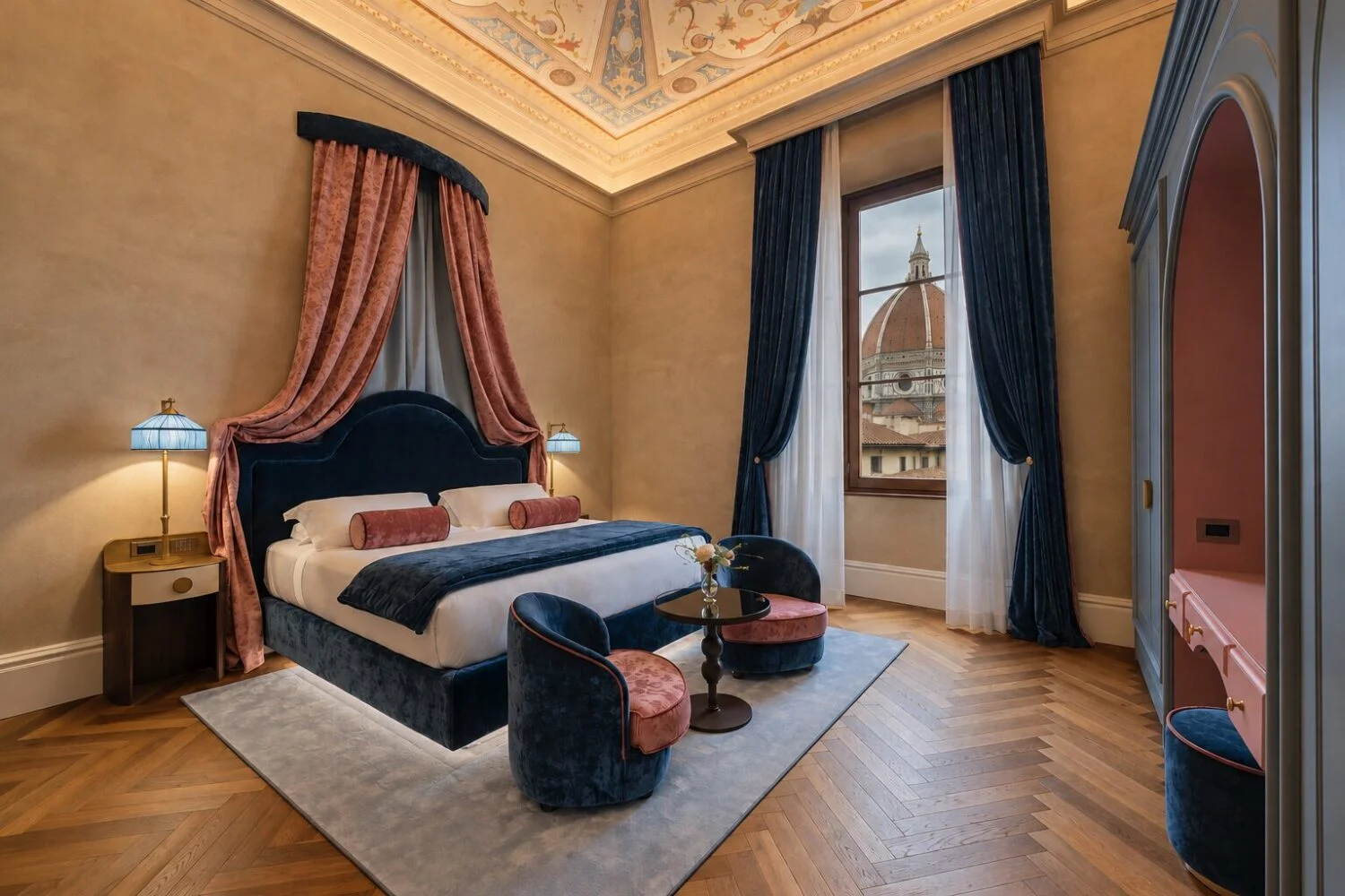 Palazzo Sogni 客房，可看到佛罗伦萨大教堂景观