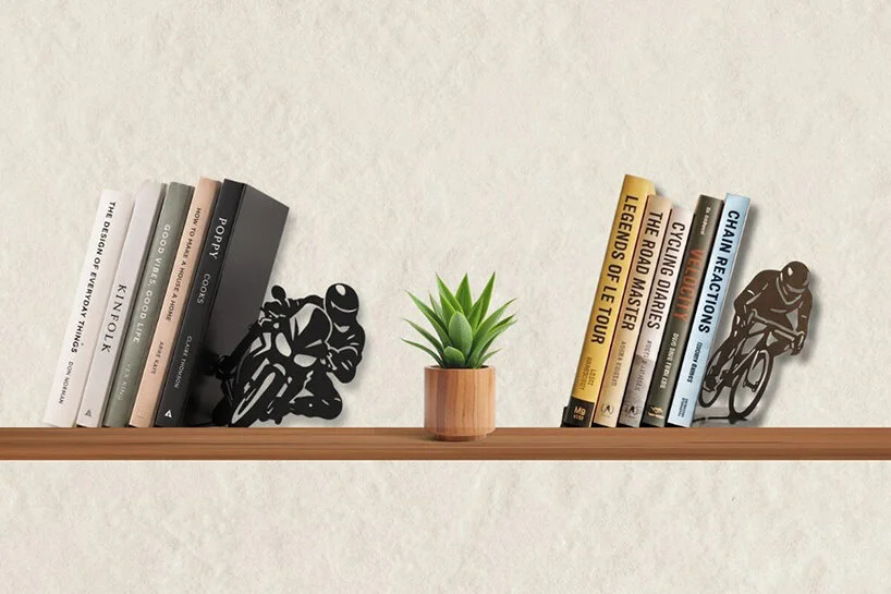 Motorcycle or Bicycle Bookends by Artori Design